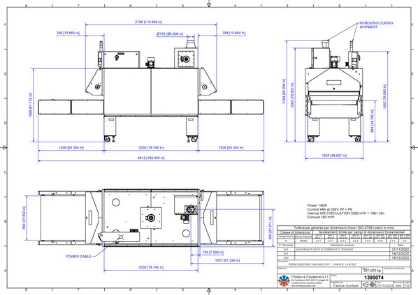 Cavazutti Ace 950 Electric Conveyor Dryer 38" Belt, 6.5' Heat, 230V